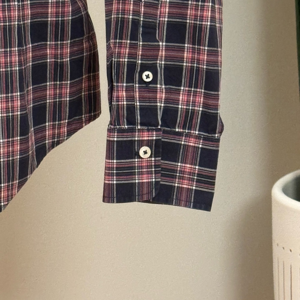 Brooks Brothers Cotton Plaid Ruffled Button-Up Shirt - Picture 3 of 6